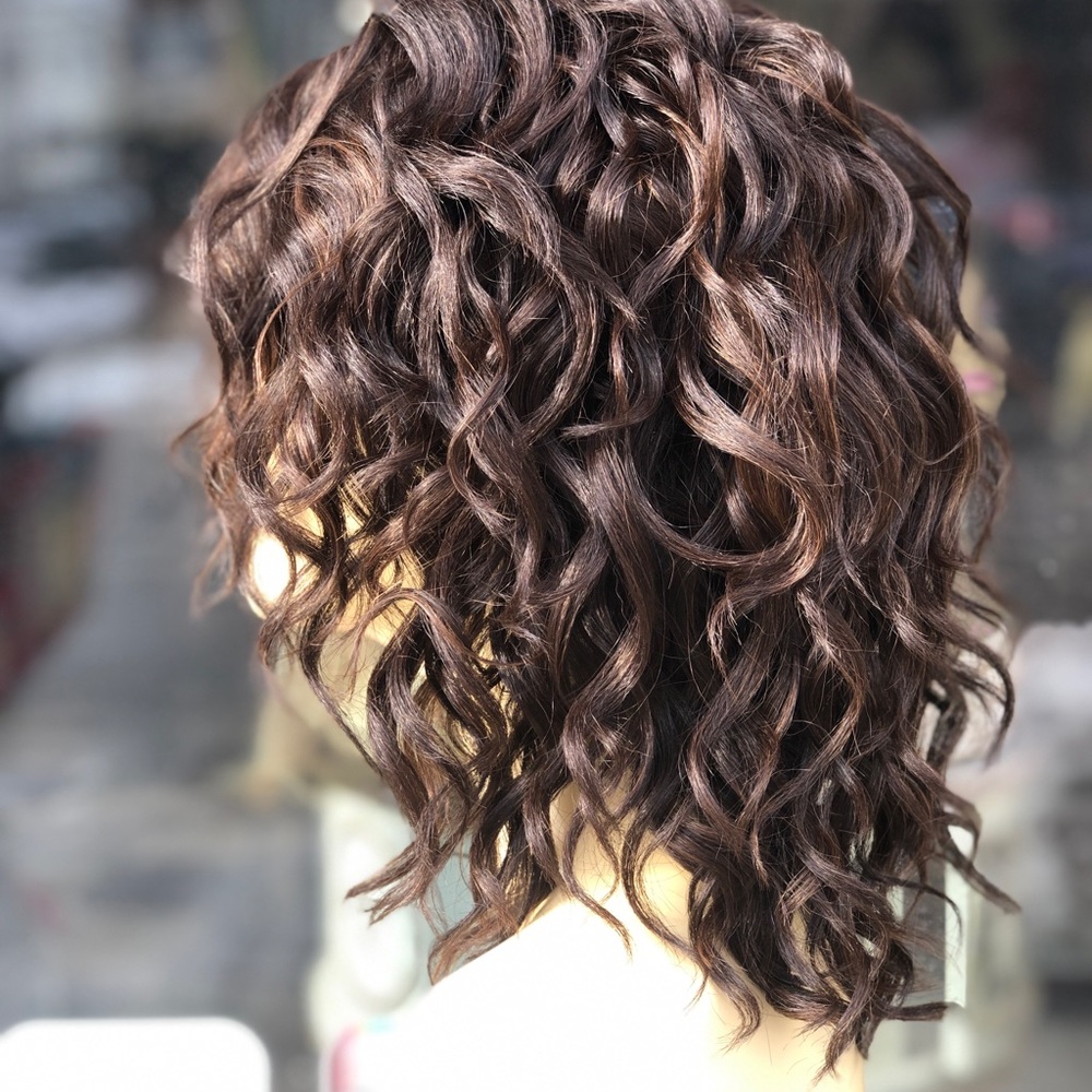 Brown highlights curly Lacefront Bob Wig ask if available - Picture 2 of 8
